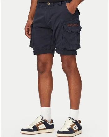 Pantaloni scurti barbati,  casual, fermoar, bleumarin, bumbac