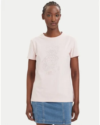 Tricou dama,  roz, bumbac, imprimeu grafic