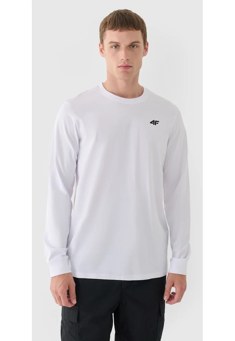 Bluza barbati  cu maneca lunga, alb, bumbac