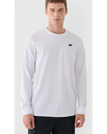 Bluza barbati  cu maneca lunga, alb, bumbac