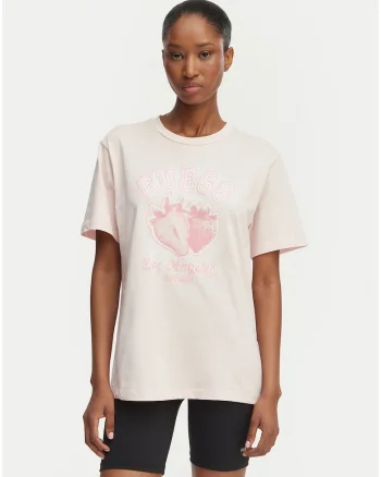 Tricou dama,  roz, bumbac, cu imprimeu grafic
