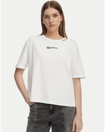 Tricou dama,  alb, bumbac organic, regular fit