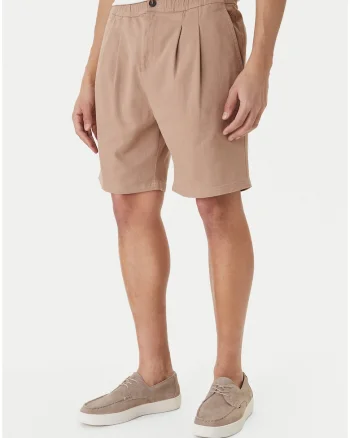 Pantaloni scurti barbati,  casual, bej, bumbac
