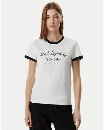 Tricou dama,  alb/negru, imprimeu grafic, bumbac organic