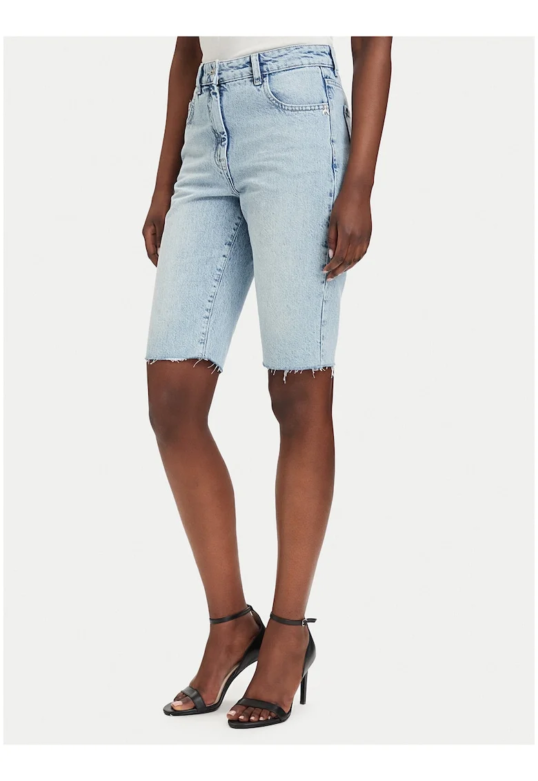 Pantaloni scurti din denim,  albastru, 100% bumbac, croiala dreapta