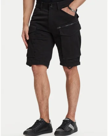 Pantaloni scurti barbati, G-Star Raw, casual, negru, bumbac organic, relaxat,