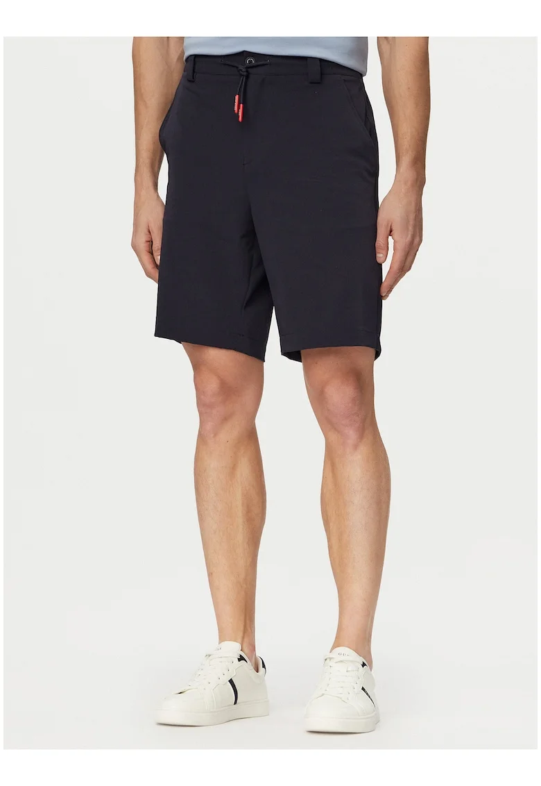 Pantaloni barbati,  casual, fermoar, albastru, poliamida-elastan