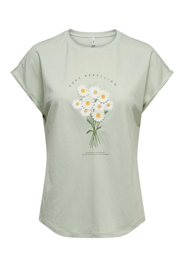 Tricou dama,  verde, croiala regular fit, material viscoza-nailon