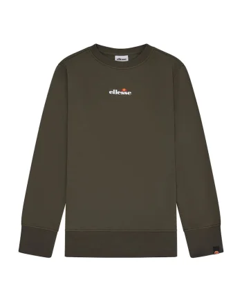 Bluza de trening cu decolteu rotund si imprimeu text, Verde inchis