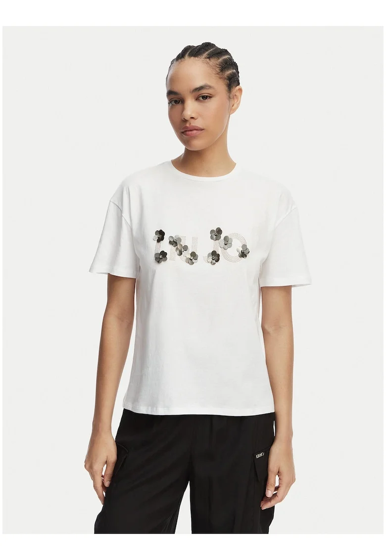 Tricou dama,  alb, bumbac, croiala regular fit