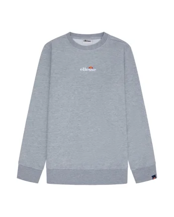 Bluza de trening cu decolteu rotund si imprimeu text, Gri deschis