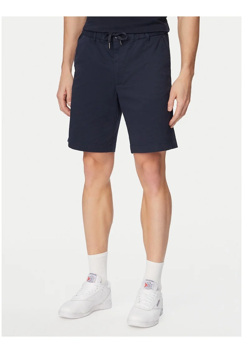 Pantaloni scurti barbati,  casual, bumbac, Alb/Albastru