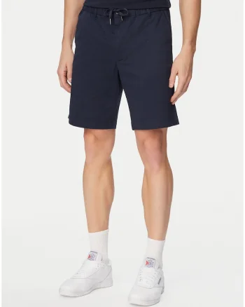 Pantaloni scurti barbati,  casual, bumbac, Alb/Albastru