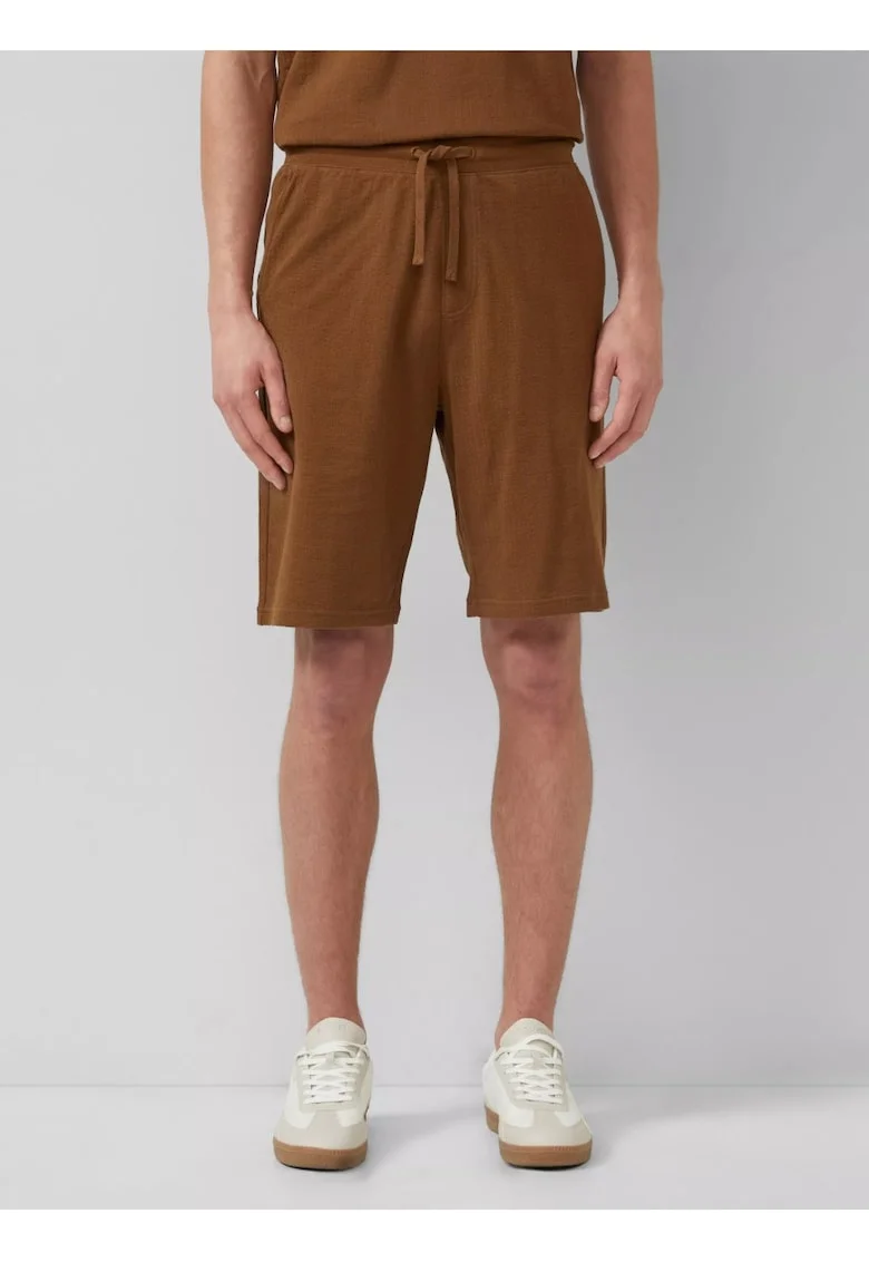 Pantaloni scurti barbati, din jerseu de bumbac, cu talie medie, Relaxed fit, Detroit, Maro