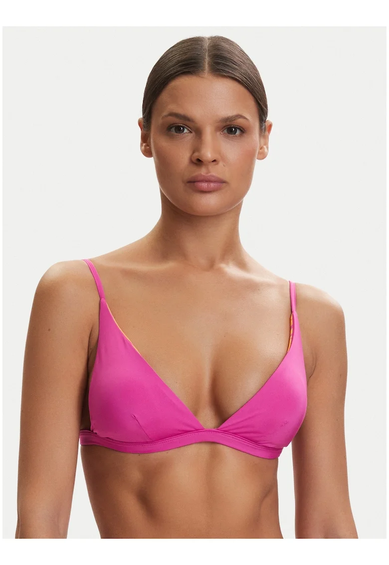 Costum de baie bikini,  violet, cu cupe intarite, design reversibil, material elastic