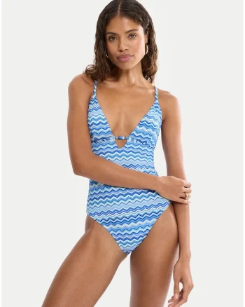 Costum de baie dama,  multicolor, material sintetic, croiala clasica