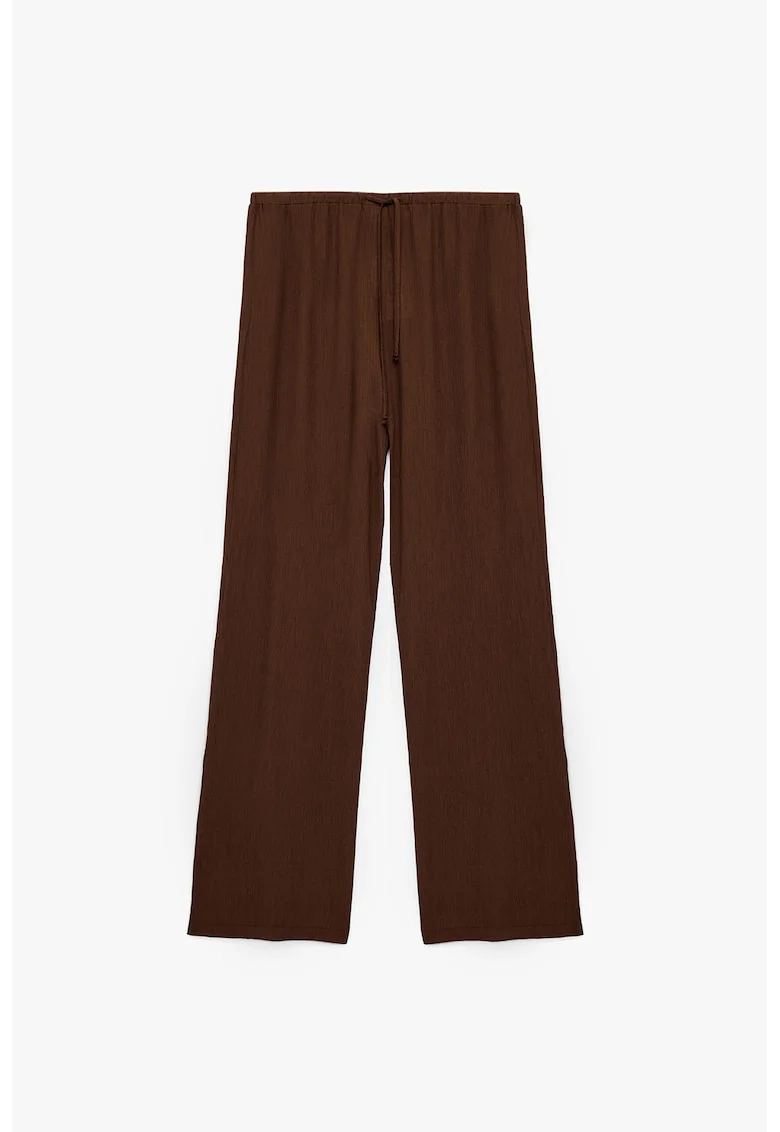 Pantaloni cu cordon in talie, Maro inchis