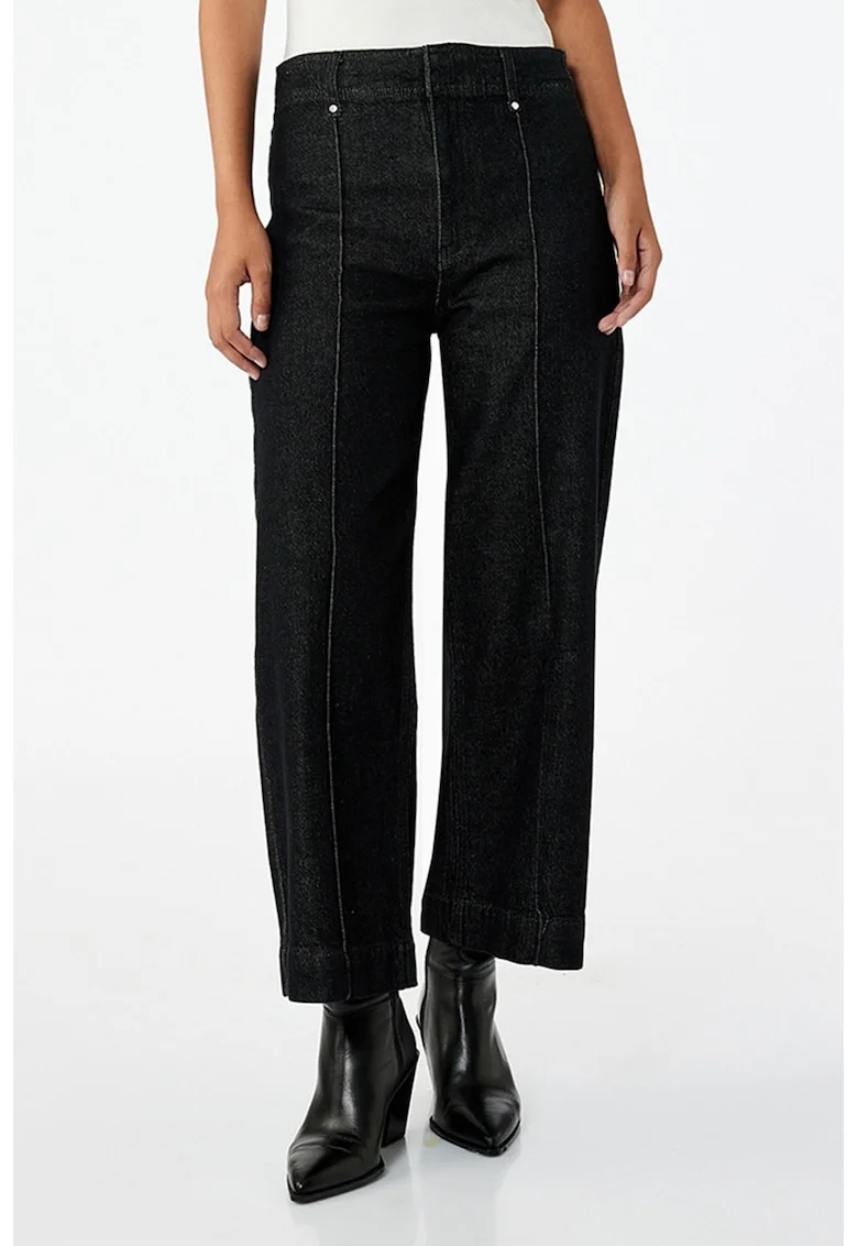 Blugi drepti crop, Negru