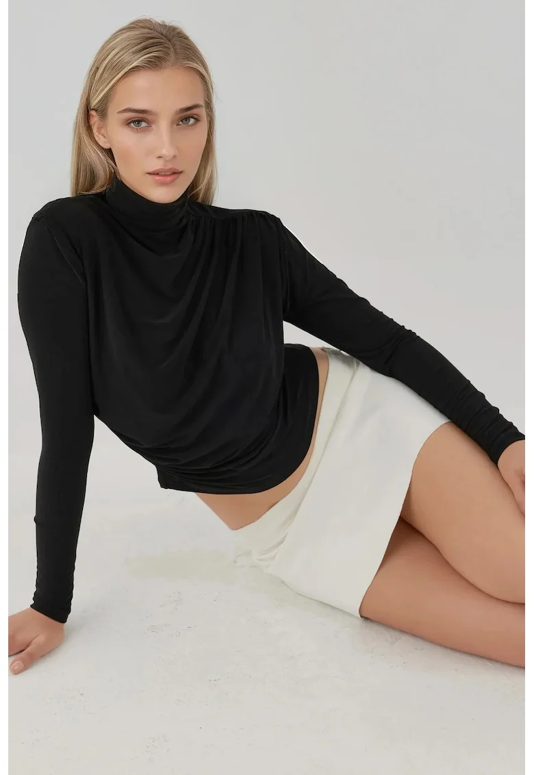 Bluza dama,  tricot, maneca lunga, negru