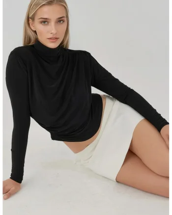 Bluza dama,  tricot, maneca lunga, negru