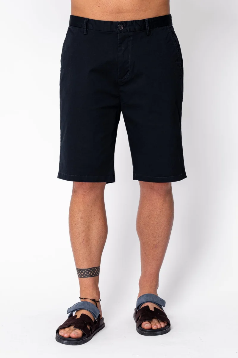Pantaloni scurti cu nasture din bumbac Navy