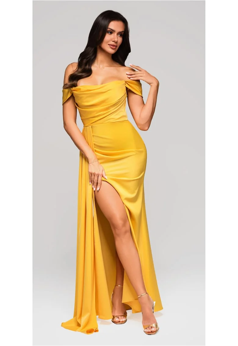 Rochie de seara Maxi  LA-OM-DLR188, Galben