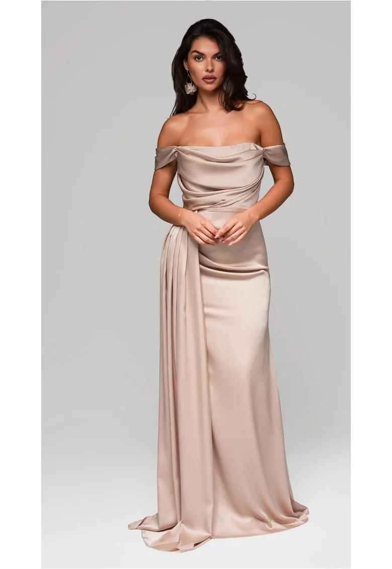Rochie de seara Maxi  LA-OM-DLR188, Auriu
