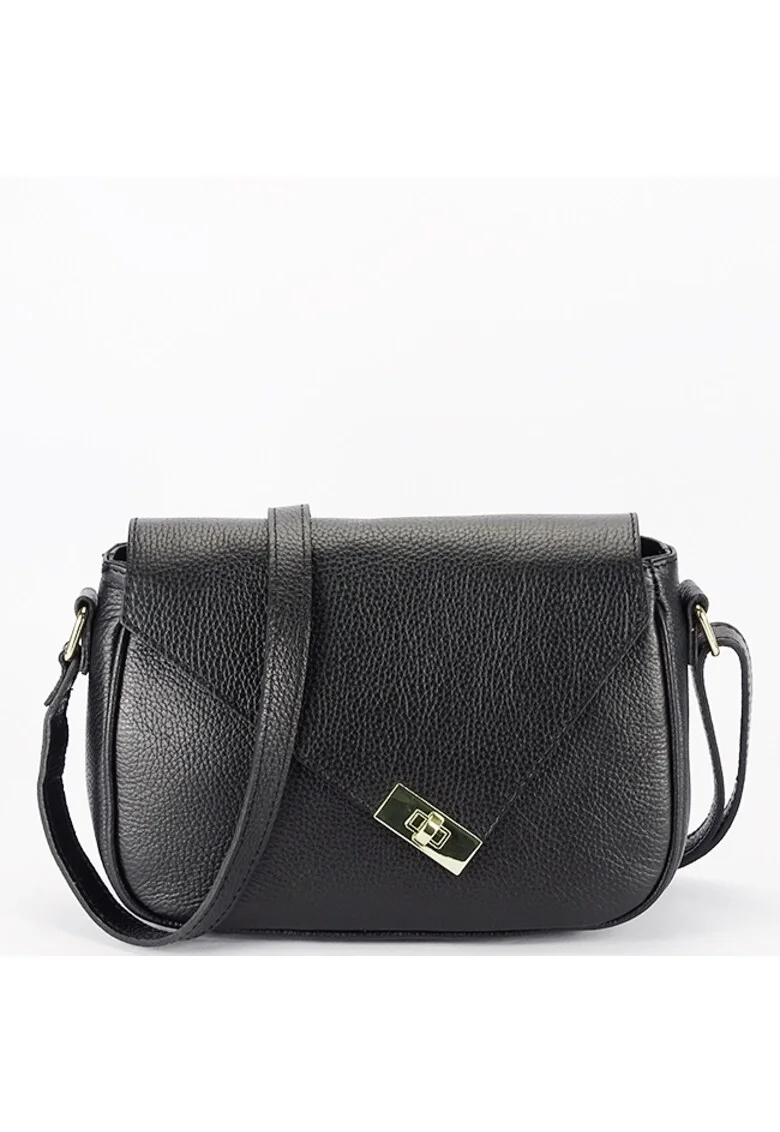 Geanta neagra din piele naturala 8911 128 18122, Negru
