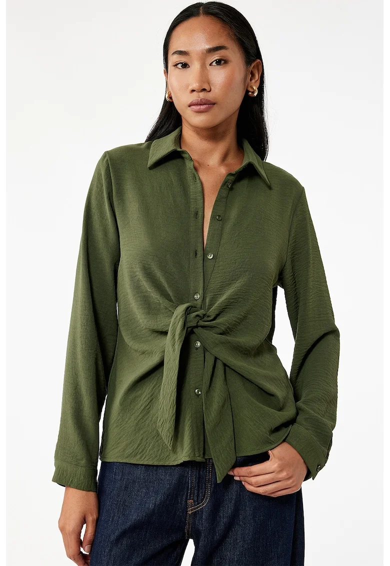 Camasa lejera cu nod frontal, Verde inchis