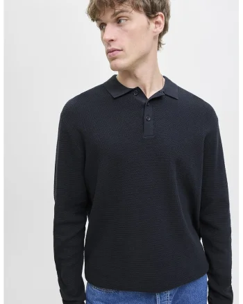 Pulover din amestec de bumbac cu model uni, Albastru ultramarin