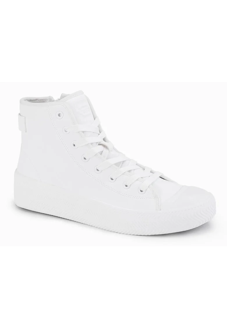 Pantofi sport inalti cu fermoar  OM-FOTH-0184, Alb