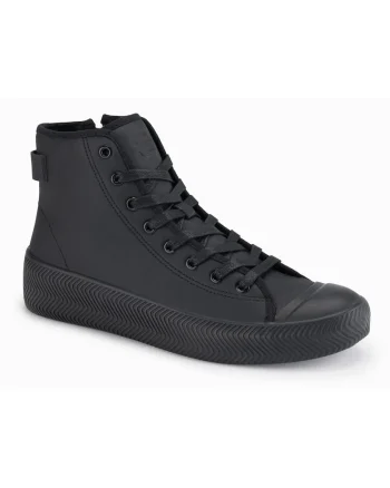 Pantofi sport inalti cu fermoar  OM-FOTH-0184, Negru