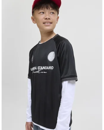 Tricou regular fit cu model text, Negru