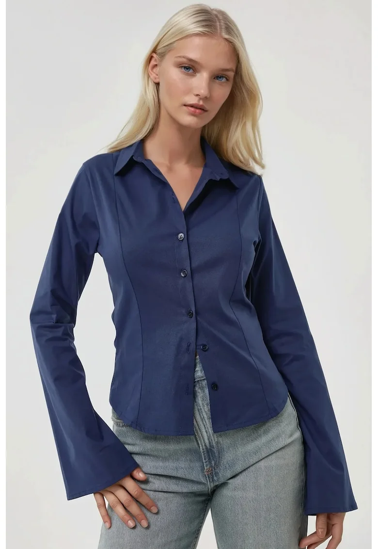 Camasa dama,  textil, albastru