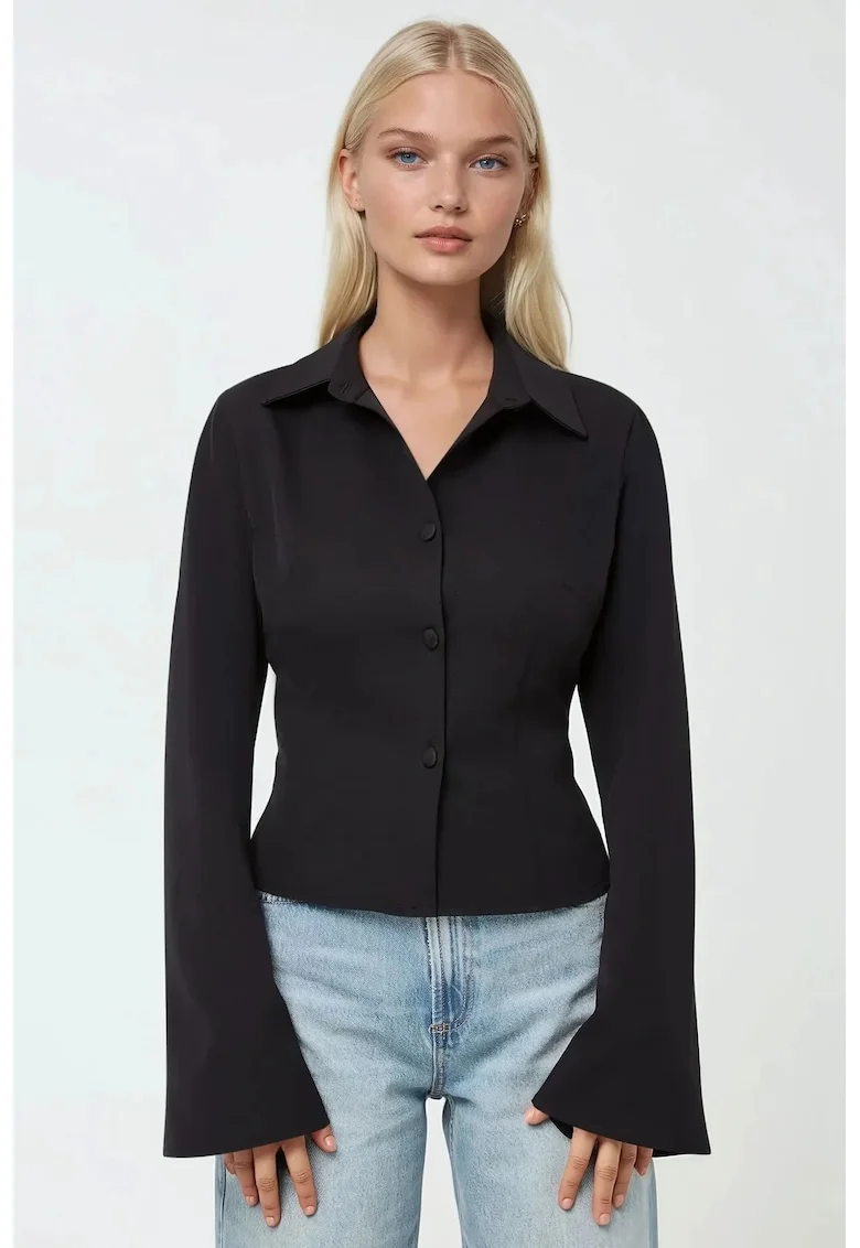 Camasa dama  bumbac, negru