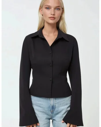 Camasa dama  bumbac, negru