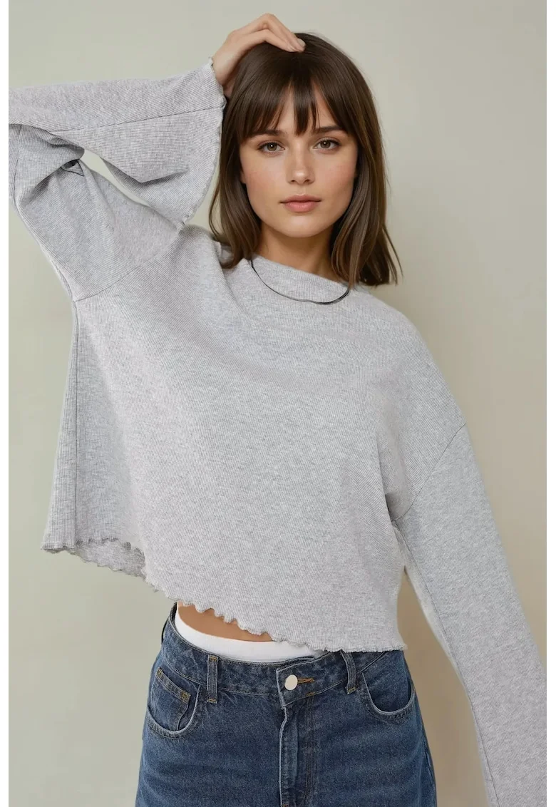 Bluza dama  bumbac/elastan, gri