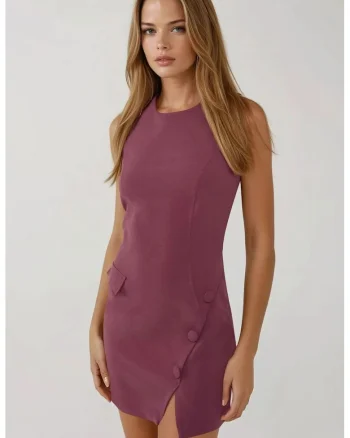 Rochie mini  mulata, violet, material textil