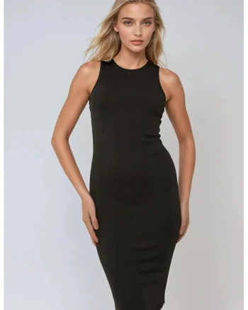 Rochie mini,  cu guler halter, neagra