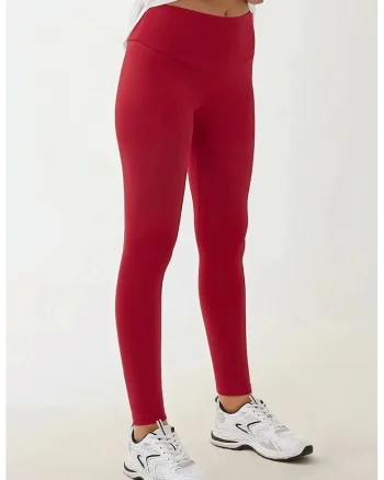 Colanti,  elastici cu talie inalta, rosii, textil