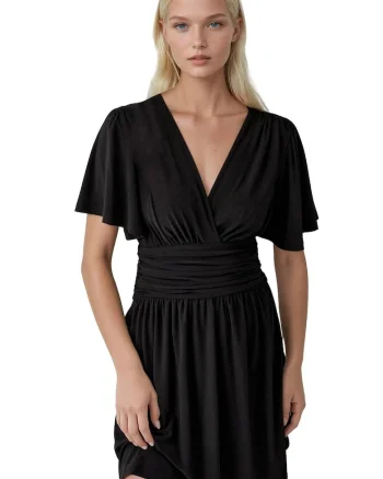 Rochie mini,  Negru, Jerseu