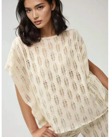 Bluza dama,  Colectia Pika, bej, tricot