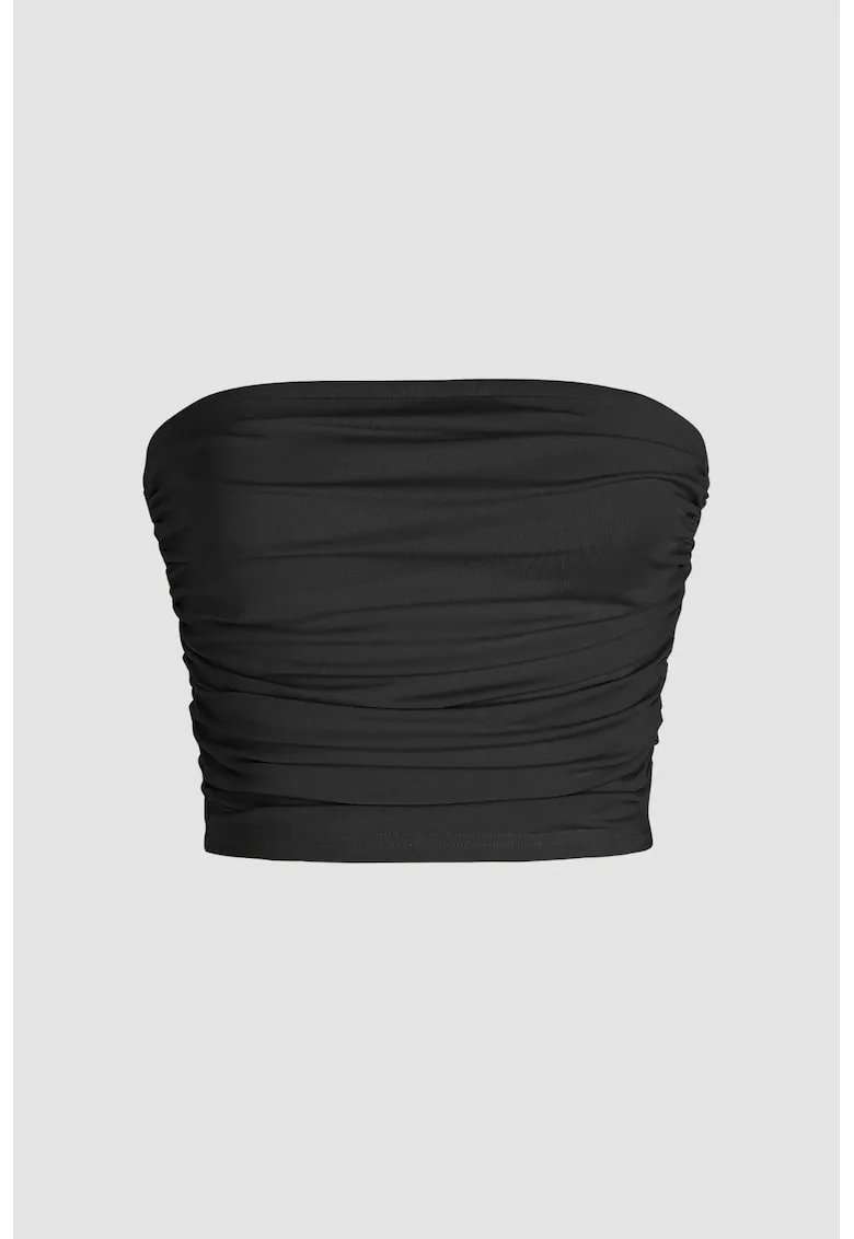 Top scurt  poliester, Negru