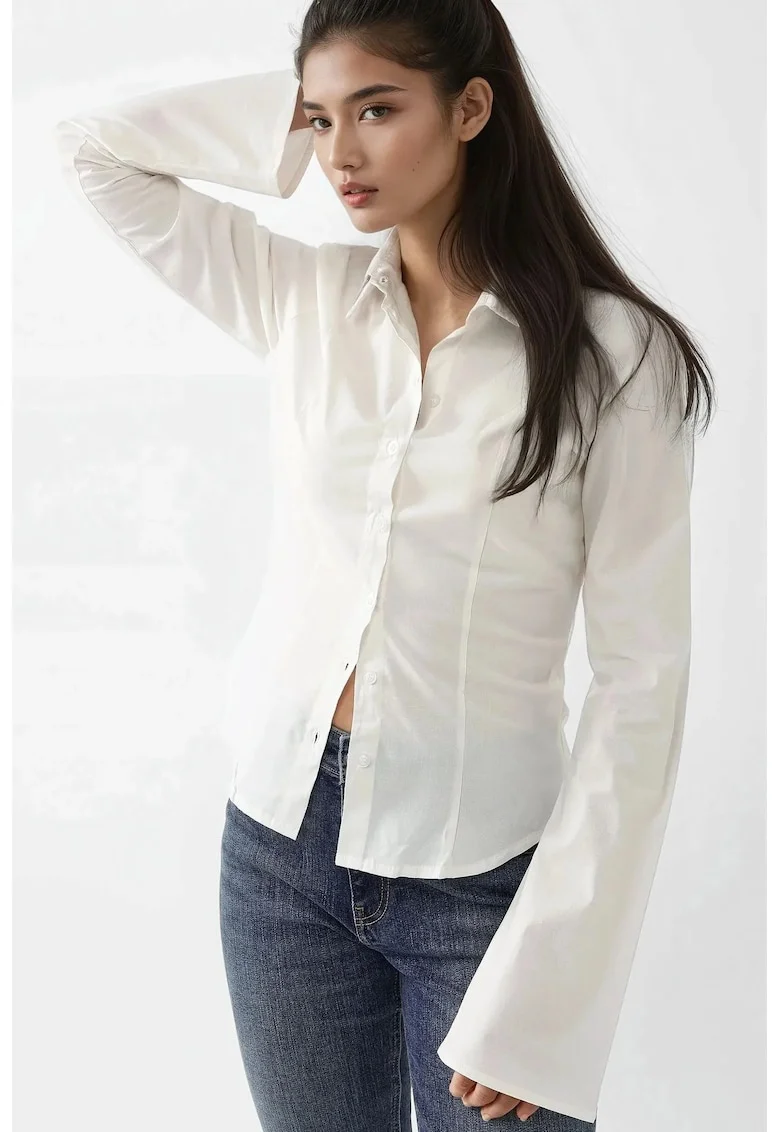 Camasa dama,  textil, alb