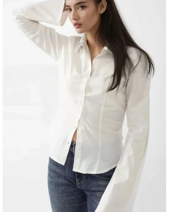 Camasa dama,  textil, alb