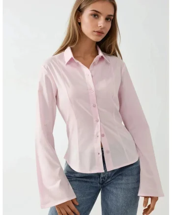 Camasa dama,  textil, roz