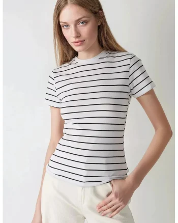 Tricou dama,  jerseu, cu dungi, Multicolor