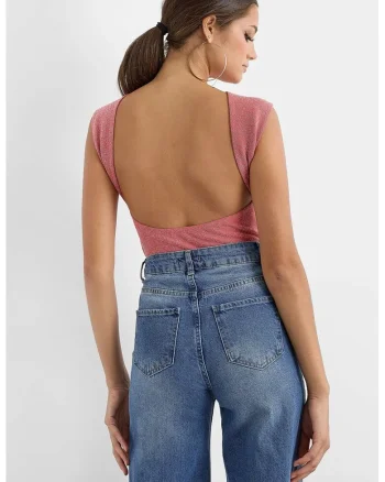 Bluza dama  cu spate deschis, Roz