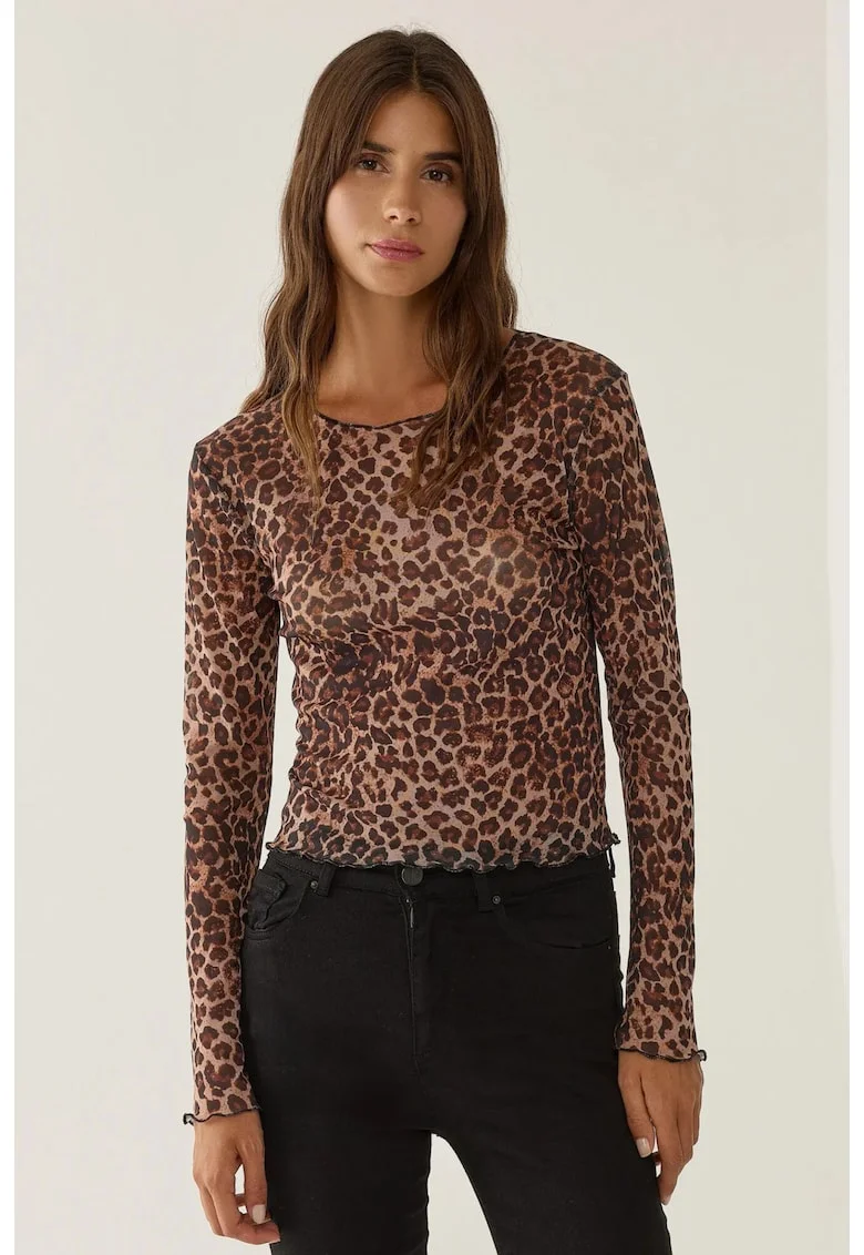 Bluza dama  cu guler rotund, Multicolor