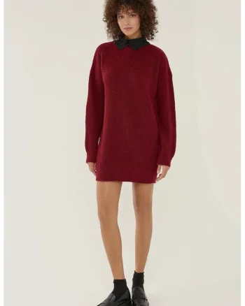 Rochii,  mini tricotata, rosu, tricot